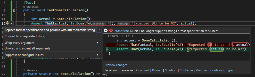 Replace Format Specification with Formattable String